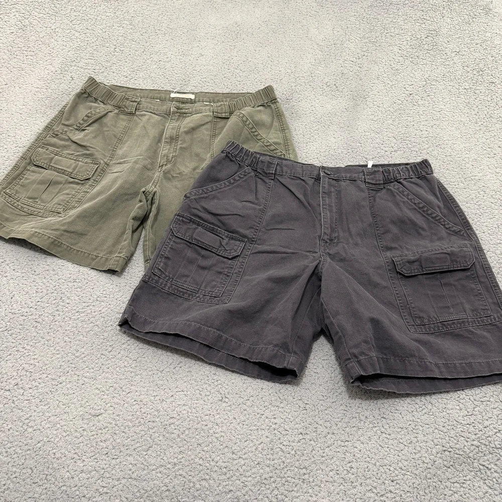 Savane Cargo Shorts Bundle Lot Mens 38 Grey Olive Green Cotton Canvas Utility